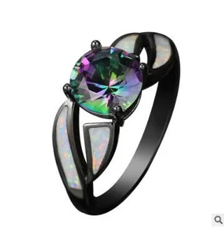 Square ring colorful - Black Size8 - View 1