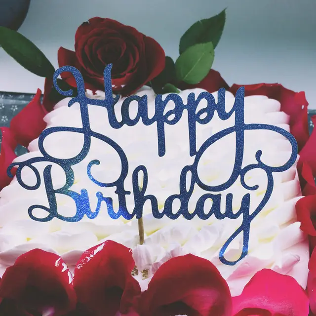 English happy birthday cake flag cake insert Blue - Shop at LoveMi