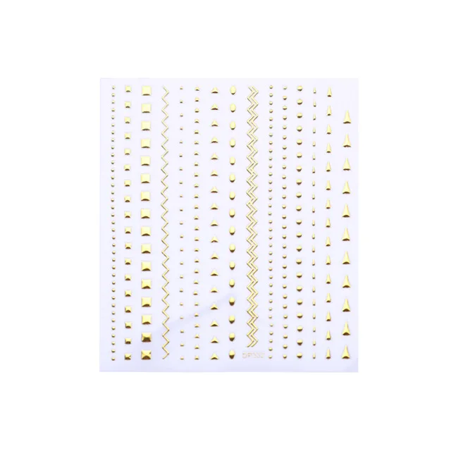 3D Nail Stickers Gold Silver Metal Black Geometric Flower 11Style - Shop at LoveMi