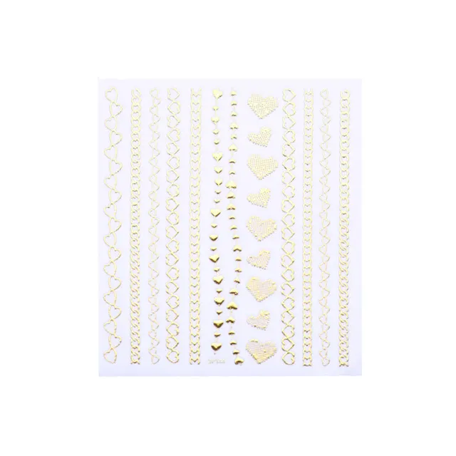 3D Nail Stickers Gold Silver Metal Black Geometric Flower 15Style - Shop at LoveMi