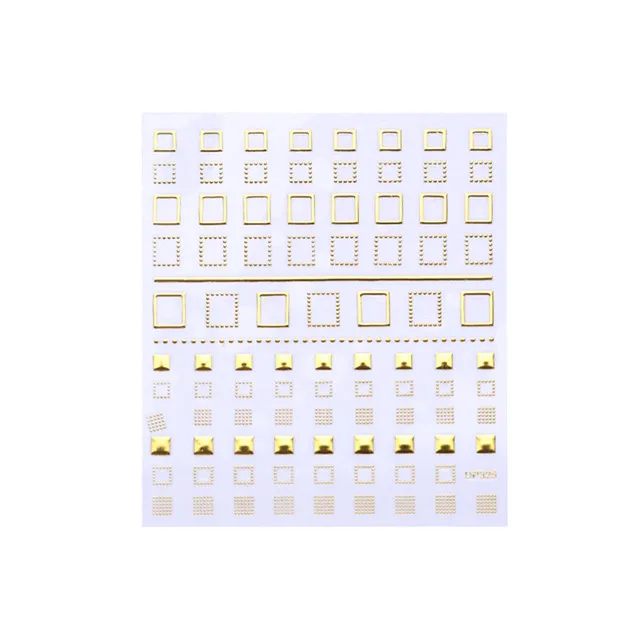 3D Nail Stickers Gold Silver Metal Black Geometric Flower 8Style - Shop at LoveMi