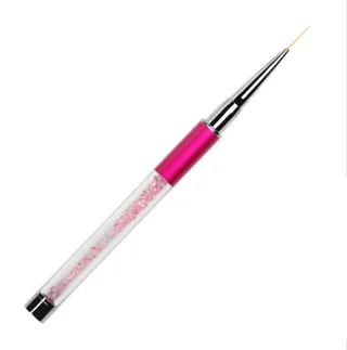 Manicure tool crystal engraved phototherapy pen Painted drawing line gradient point flower pen - Rose Red Flower