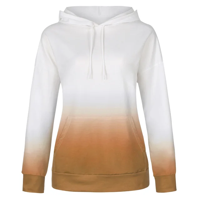 Tie dye print hooded long sleeves Brown - Shop at LoveMi