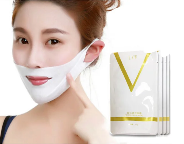 4D Double V Face Hanging Ear Face Paste Hydrogel Mask Lifting Firming Thin Masseter Double Chin Mask Lyw Double V Mask - Shop at LoveMi