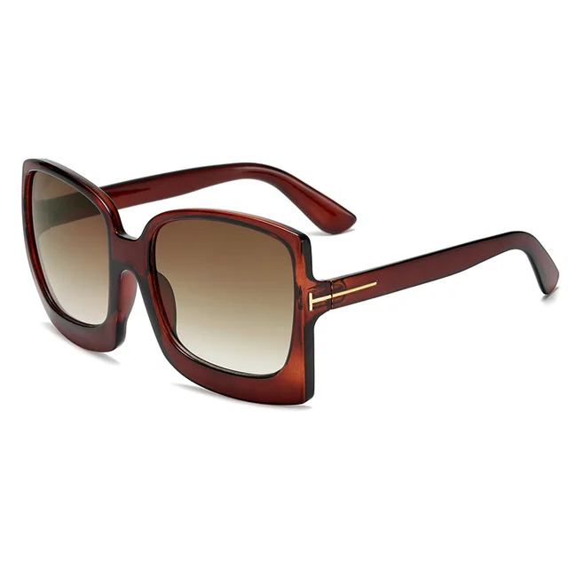 Leopard color large frame sunglasses Brown - Shop at LoveMi