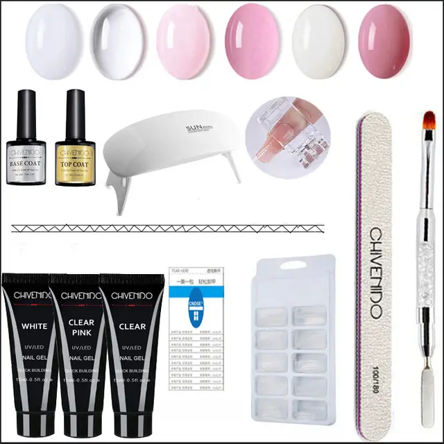 Nail Crystal Extension Gel Nail Art UV Transparent Solid Extension Gel Set Usb - Shop at LoveMi