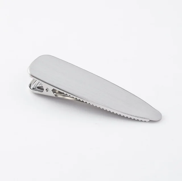 Elegant wild retro matte brushed metal hair clips Duckbill clips bangs clip side headdress B5206A Triangle Silver - Shop at LoveMi