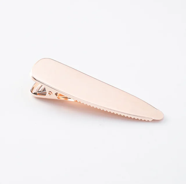 Elegant wild retro matte brushed metal hair clips Duckbill clips bangs clip side headdress B5206C Triangle Rose Gold - Shop at LoveMi