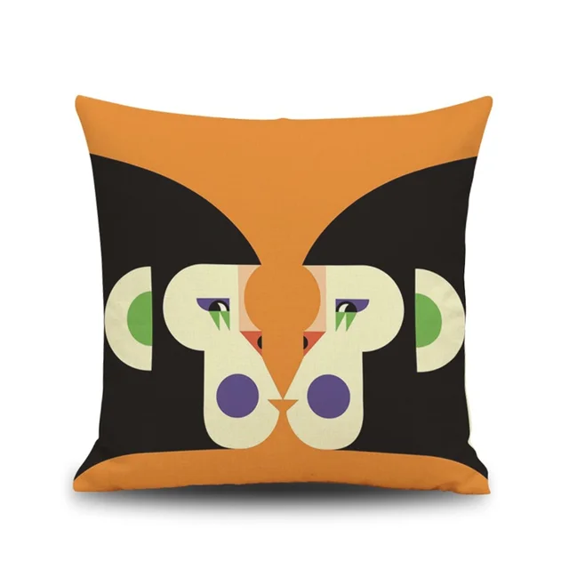 Geometric abstract animal pillowcase Orange - Shop at LoveMi