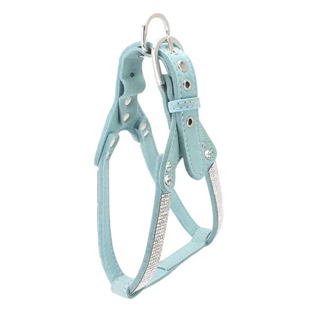 Rhinestone pet chest strap Blue - Shop at LoveMi