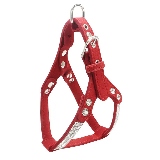 Rhinestone pet chest strap Red - Shop at LoveMi