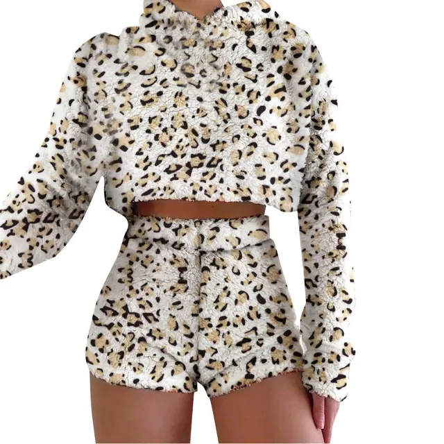 Flannel short cut suit Leopard - Shop at LoveMi