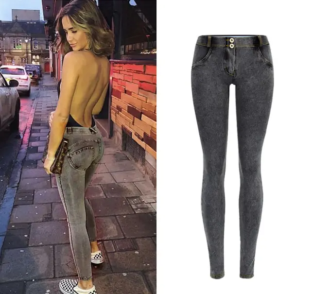Peach hip pants Grey - Shop at LoveMi