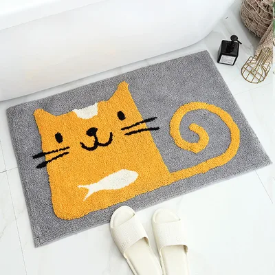 Bathroom floor mat Yellow Cat - Shop at LoveMi
