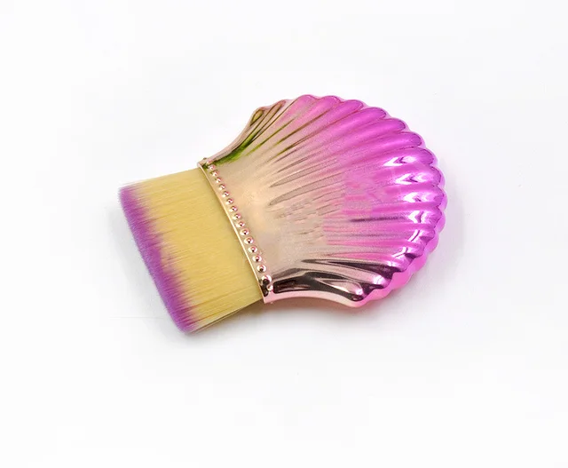 Single small shell foundation brush Flat Yellow Purple Hair - Shop at LoveMi