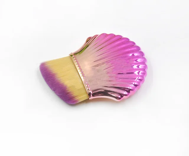 Single small shell foundation brush Oblique Yellowpurple Hair - Shop at LoveMi