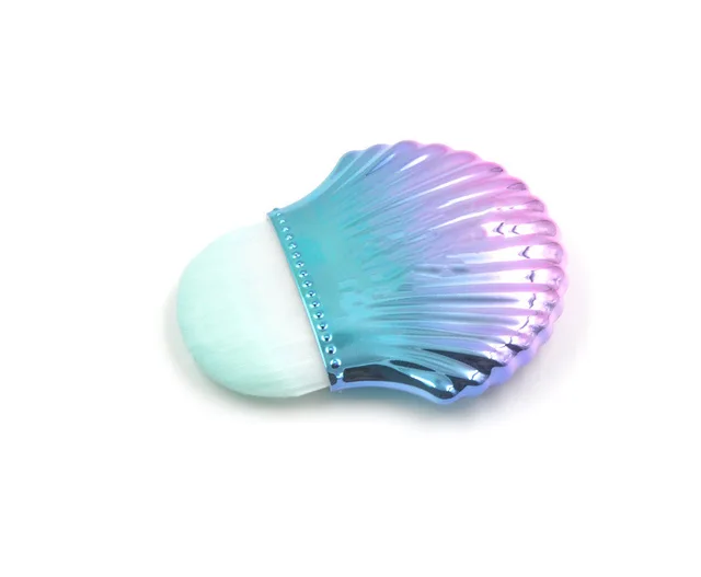 Single small shell foundation brush Round Light Blue Hair - Shop at LoveMi