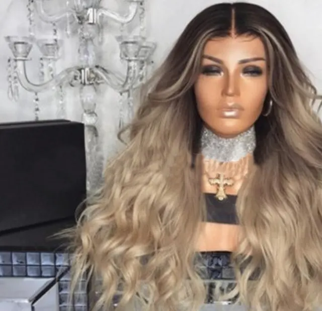 Wig dyeing mid length long curly hair big wave Picture - Shop at LoveMi