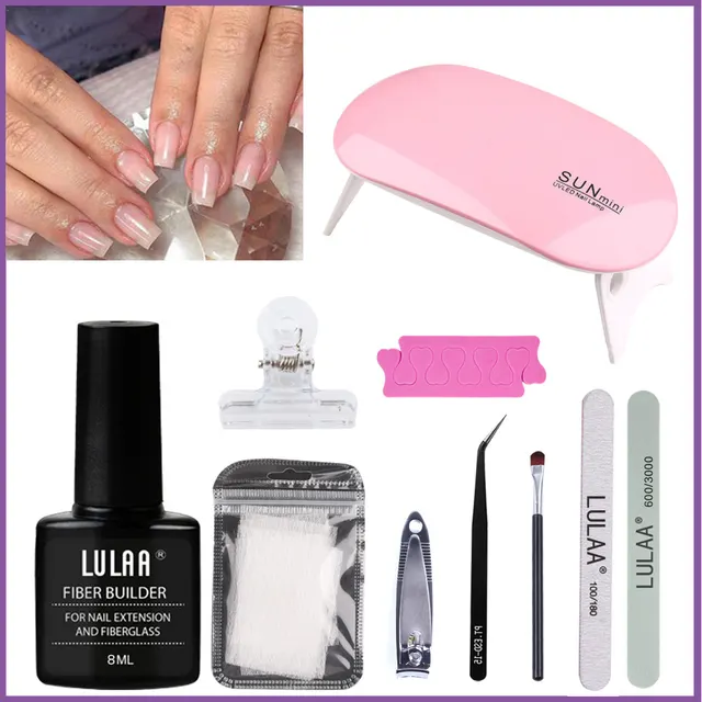 Manicure Transparent Fiber Extension Adhesive Set Pink - Shop at LoveMi