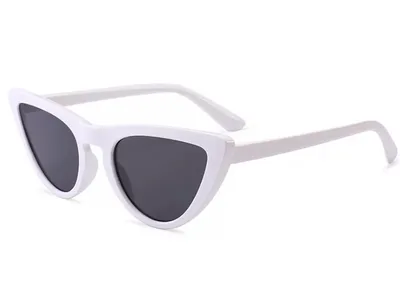 Trendy Triangle Cat Eye Sunglasses European And American Street Couple Style White - Shop at LoveMi