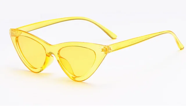 Trendy Triangle Cat Eye Sunglasses European And American Street Couple Style Yellow - Shop at LoveMi