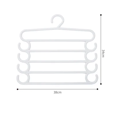 Stainless Steel Wardrobe Storage Type Pants Trousers Hanger Multi Layers Clothing Towel Storage Rack Closet Space Saver 2Pcs White - Shop at LoveMi