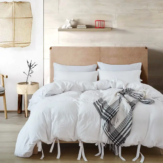 Solid Color Tape Bedding Set White - Shop at LoveMi