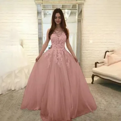 Women Wedding Dress Sleevless Flowers Lace Dress Pink - Shop at LoveMi