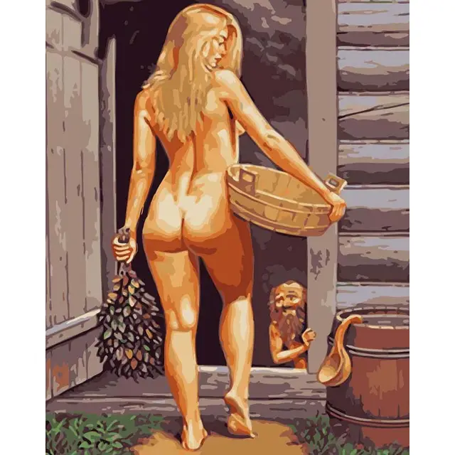 Diy Digital Character Hand painted Porch Hanging Painting Wm 1810 - Shop at LoveMi