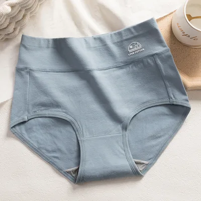 Crotch Epoxy Tucked Belly And Hips Plus Size Ladies Briefs Light Blue - Shop at LoveMi