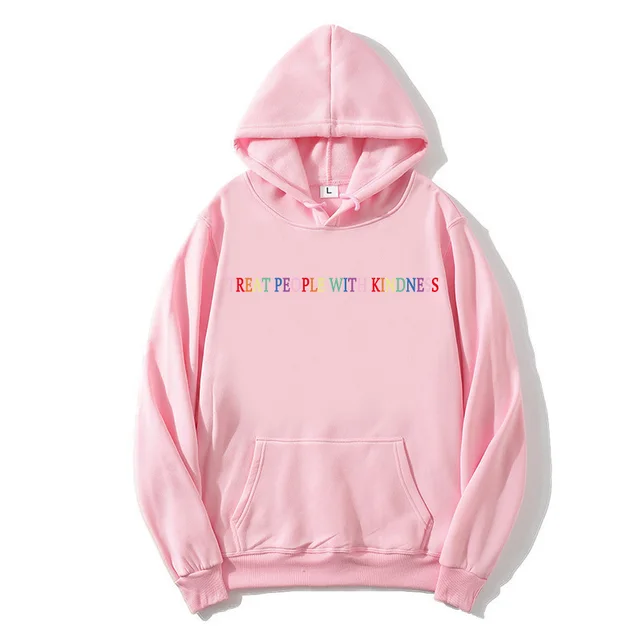 Printed Fashion Loose Men's And Women's Hooded Sweater Pink - Shop at LoveMi