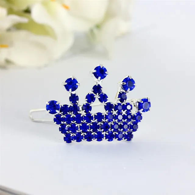 Rhinestone Crown Hairpin Children's Hair Accessories Blue - Shop at LoveMi