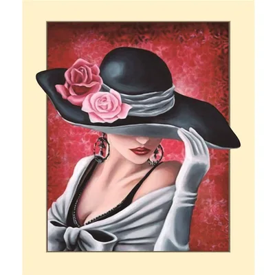 XXL 5D Diamond Painting Frau mit Hut 40X50Cm - Shop at LoveMi