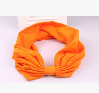 Elastic Cotton Sports Headbands - Orange - View 1