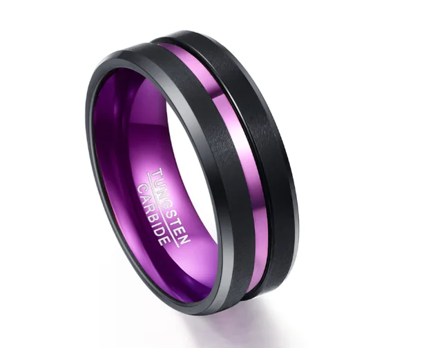 Purple party ring Groove ring Purple - Shop at LoveMi