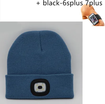 LED luminous knitted hat Lake Blue Set - Shop at LoveMi