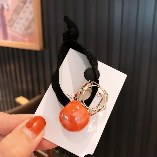 Korean style hair accessories Orange Round Ball - Shop at LoveMi