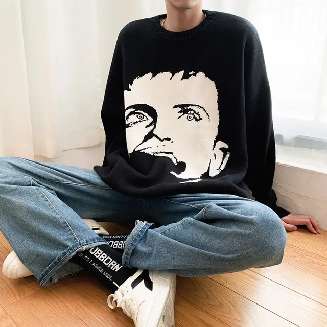 Small Design Sense Autumn Round Neck Sweater Sweater Black - Shop at LoveMi