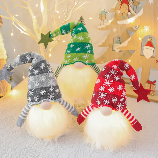 Christmas Gnome Faceless Doll Christmas Decorations For Home Decor Christmas Ornaments New Year 1Red 1Grey 1Green - Shop at LoveMi