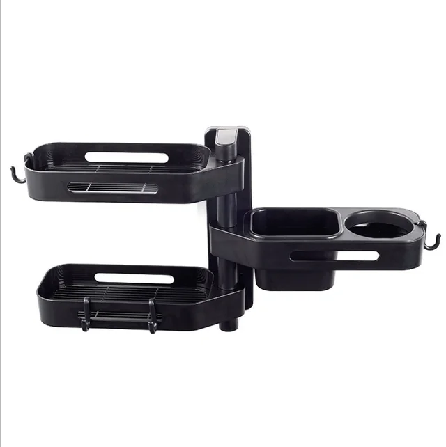 Rotating wall mounted storage box kitchen bathroom toilet debris plastic punch free storage finishing box Black Hair Dryer Stand - Shop at LoveMi