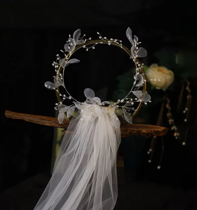 Bridal wreath veil wedding dress accessories White - Shop at LoveMi
