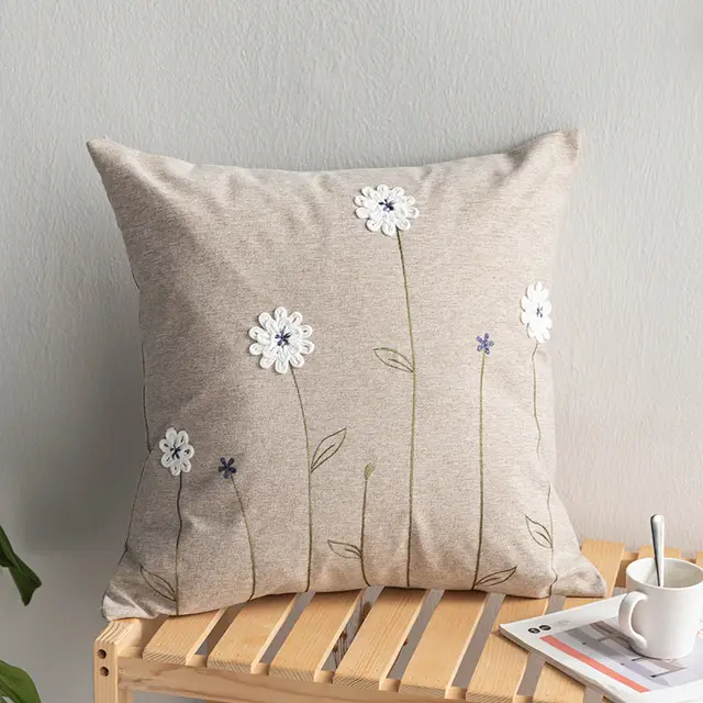 Embroidery double faced ni embroidery hand made retro sofa pillow Pillowcase - Shop at LoveMi