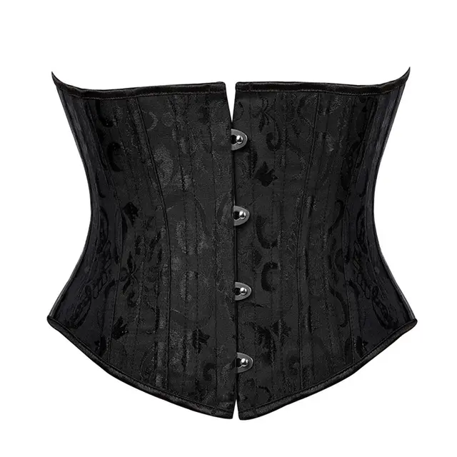 Jacquard steel frame corset Black - Shop at LoveMi