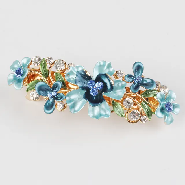 Crystal Painted Plum Hair Accessories Blue - Shop at LoveMi