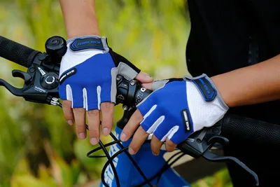 Half finger cycling gloves Blue - Shop at LoveMi
