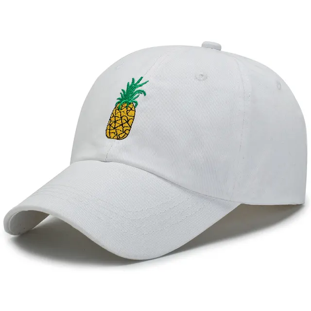 Fashion Unisex Pineapple Print Baseball Cap Snapback Adjustable Hip Hop Flat Hat Whitea - Shop at LoveMi
