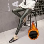 Leggings with rivet feet - Green