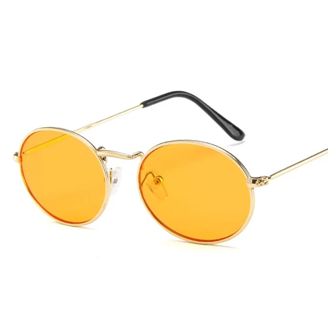 Small oval sunglasses Golden Orange - Shop at LoveMi