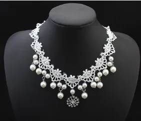 European fashion elegant jewelry bride wedding accessories necklace pearl necklace set of high end super cost effective package Default - Shop at LoveMi