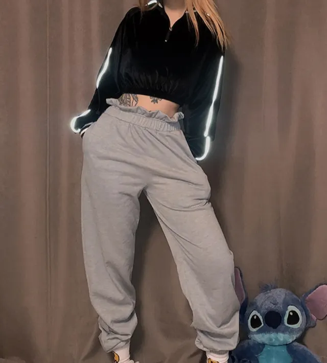 Sweatpants women's loose fitting corset pants show skinny, high waisted, leg tight casual pants Default - Shop at LoveMi